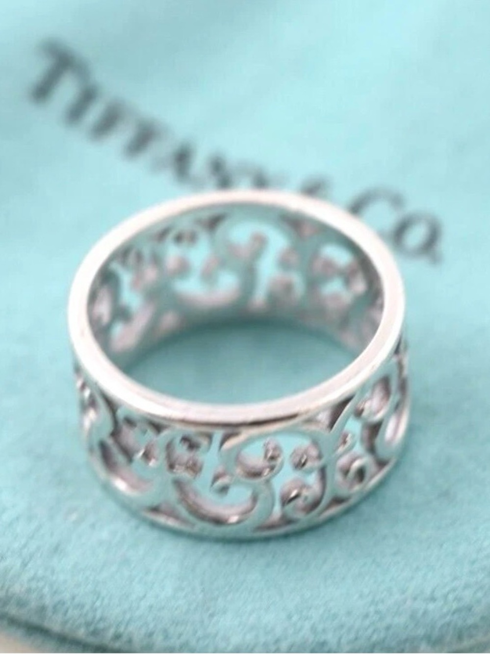 Authenticated Tiffany & Co Enchant Scroll Ring Rare Sterling Silver 925 Sz 6.25 - Picture 7 of 10